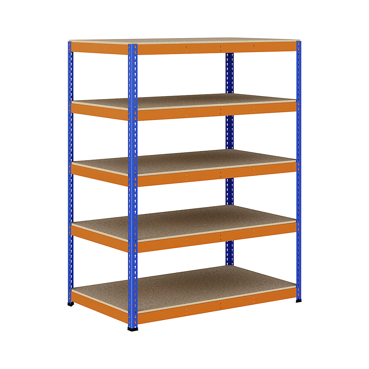 BiG400 1980mm High Racking, BiG400 1980mm High Racking, BiG400 Racking 1980h X 1525w X 915d Mm 5 Levels 375kg UDL Blue & Orange-289
