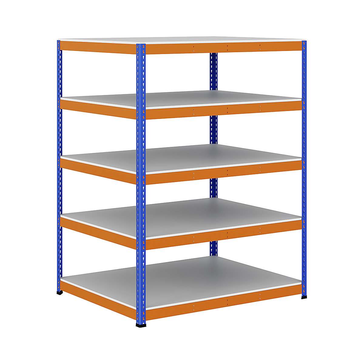 BiG400 1980mm High Racking, BiG400 1980mm High Racking, BiG400 Melamine Racking 1980h x 1525w x 1220d mm 5 Levels 375kg UDL Blue & Orange-37