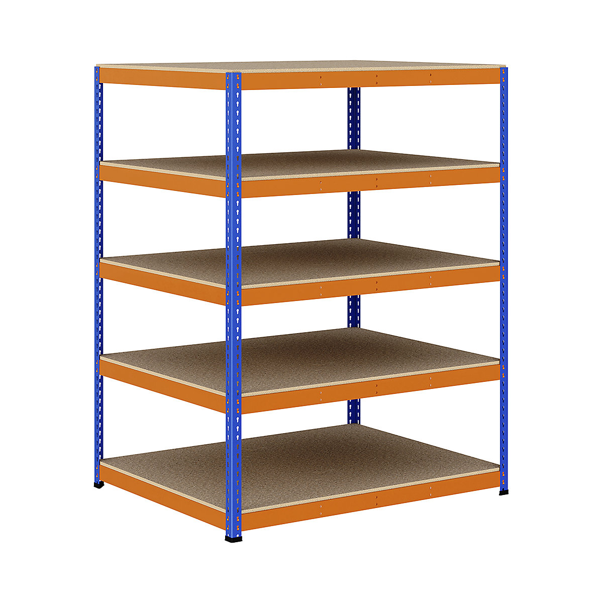 BiG400 1980mm High Racking, BiG400 1980mm High Racking, BiG400 Racking 1980h X 1525w X 1220d Mm 5 Levels 375kg UDL Blue & Orange-18