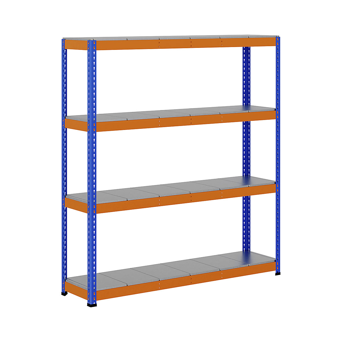 BiG400 1980mm High Racking, BiG400 1980mm High Racking, BiG400 Steel Racking 1980h x 1830w x 455d mm 4 Levels 400kg UDL Blue & Orange-250