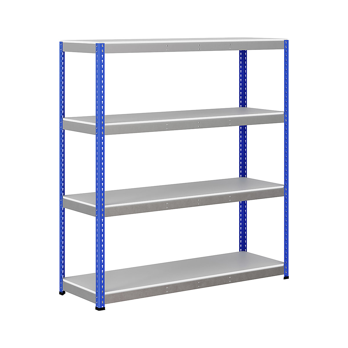 BiG400 1980mm High Racking, BiG400 1980mm High Racking, BiG400 Melamine Racking 1980h X 1830w X 610d Mm 4 Levels 400kg UDL Blue & Silver-307