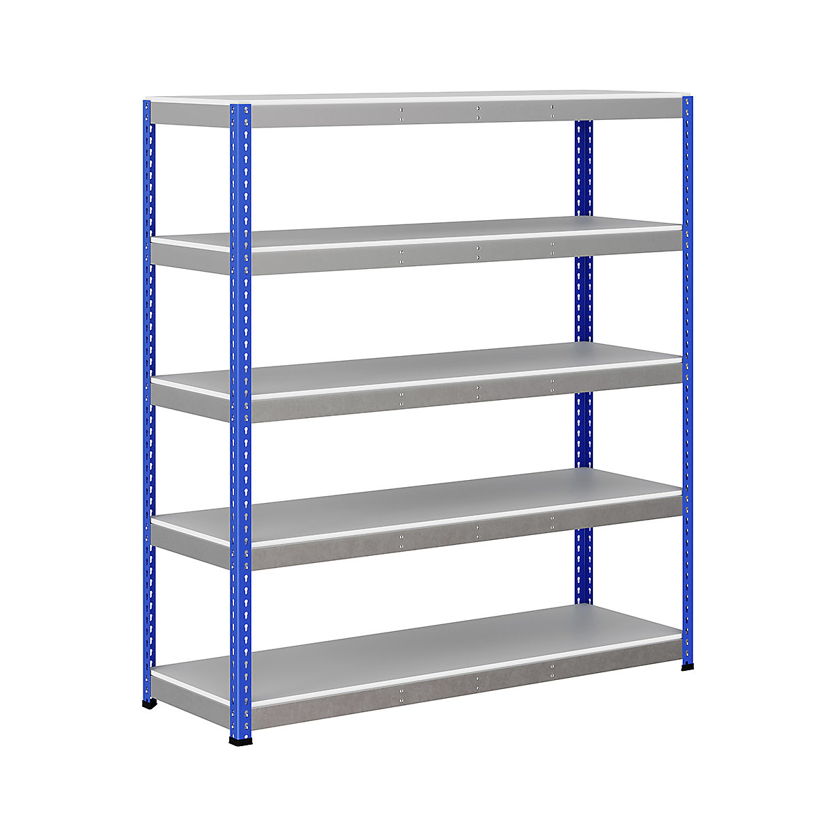 BiG400 1980mm High Racking, BiG400 1980mm High Racking, BiG400 Melamine Racking 1980h X 1830w X 610d Mm 5 Levels 375kg UDL Blue & Silver-15
