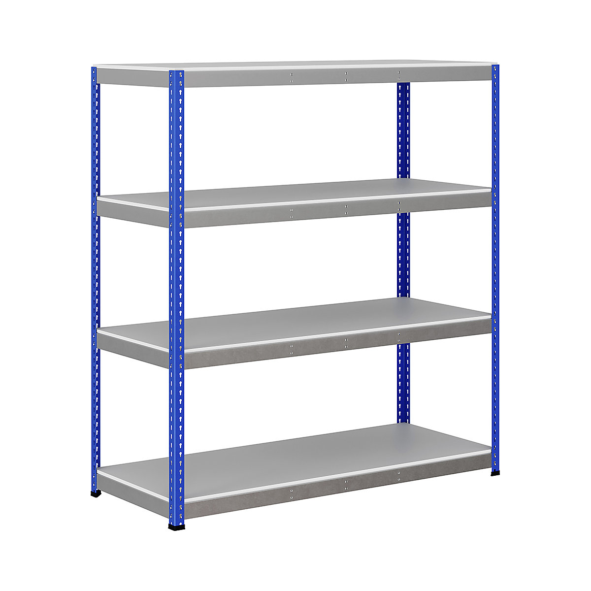 BiG400 1980mm High Racking, BiG400 1980mm High Racking, BiG400 Melamine Racking 1980h X 1830w X 760d Mm 4 Levels 400kg UDL Blue & Silver-190