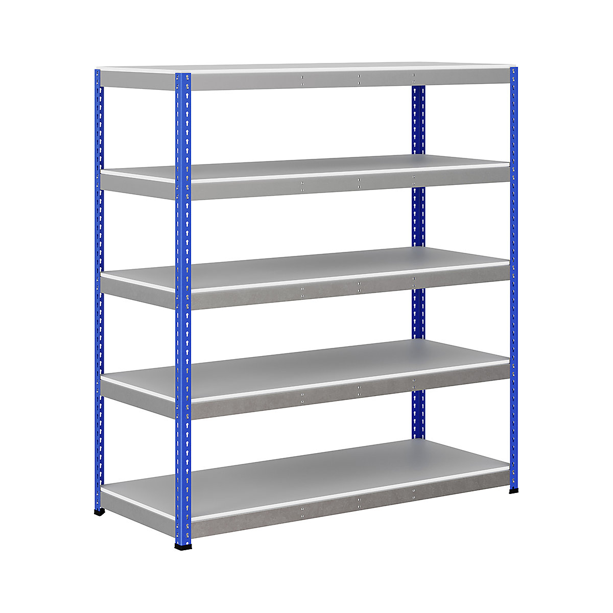 BiG400 1980mm High Racking, BiG400 1980mm High Racking, BiG400 Melamine Racking 1980h X 1830w X 760d Mm 5 Levels 375kg UDL Blue & Silver-270