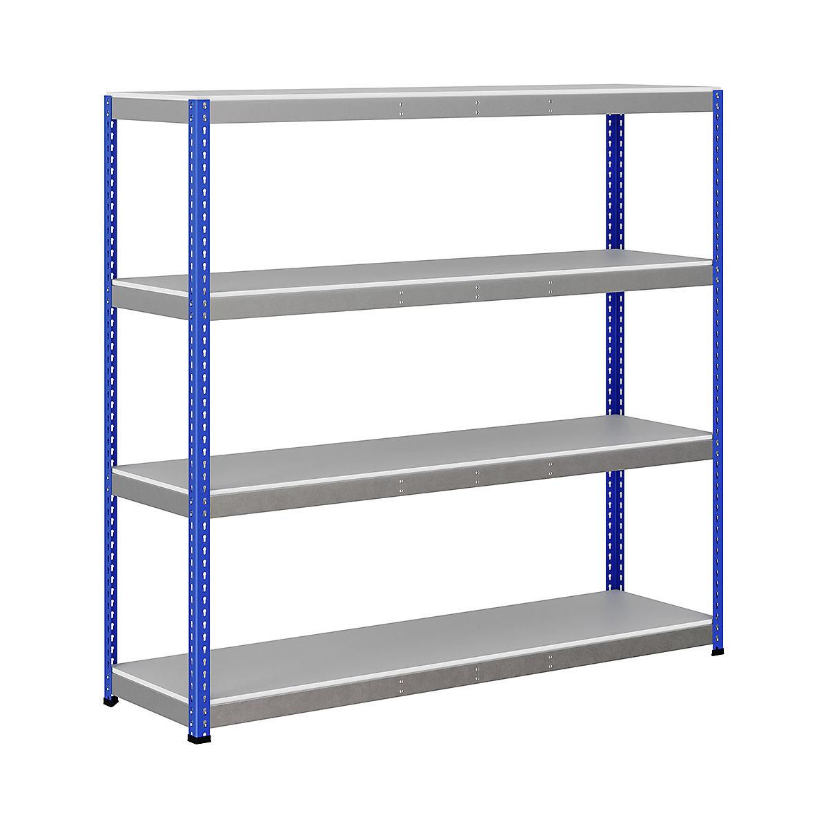 BiG400 1980mm High Racking, BiG400 1980mm High Racking, BiG400 Melamine Racking 1980h X 2135w X 610d Mm 4 Levels 400kg UDL Blue & Silver-227