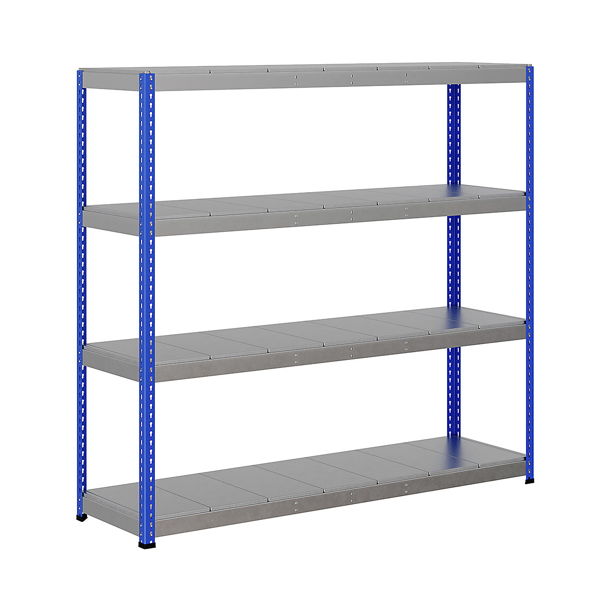 BiG400 1980mm High Racking, BiG400 1980mm High Racking, BiG400 Steel Racking 1980h X 2135w X 610d Mm 4 Levels 400kg UDL Blue & Silver-295