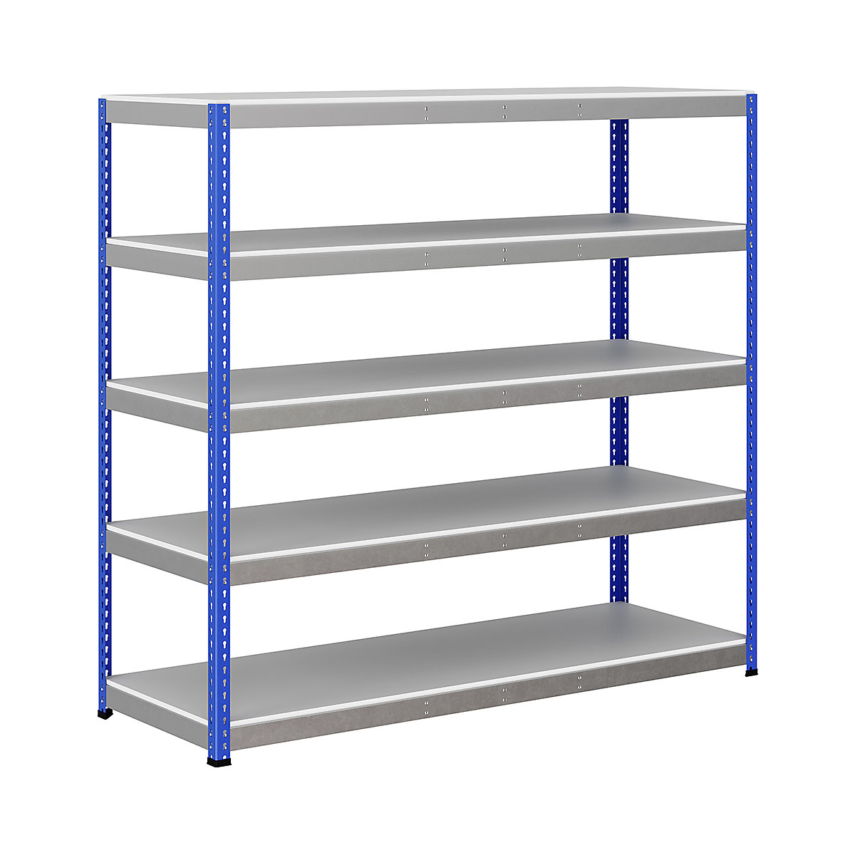 BiG400 1980mm High Racking, BiG400 1980mm High Racking, BiG400 Melamine Racking 1980h X 2135w X 760d Mm 5 Levels 375kg UDL Blue & Silver-124