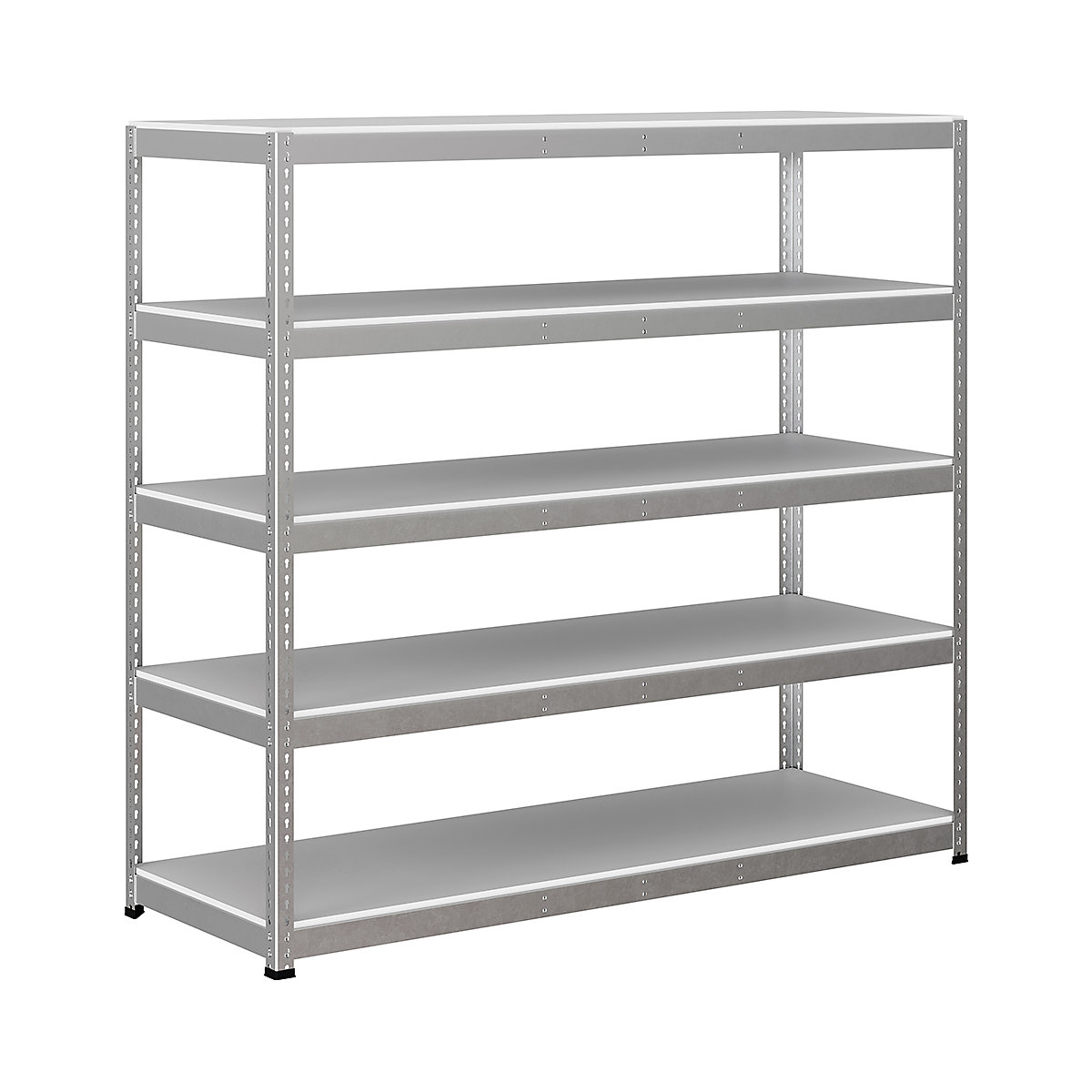 BiG400 1980mm High Racking, BiG400 1980mm High Racking, BiG400 Melamine Racking 1980h X 2135w X 760d Mm 5 Levels 375kg UDL Silver-177