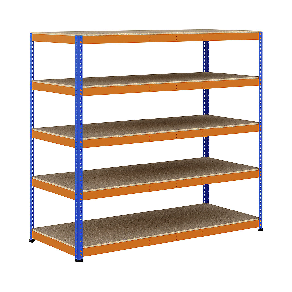 BiG400 1980mm High Racking, BiG400 1980mm High Racking, BiG400 Racking 1980h X 2135w X 915d Mm 5 Levels 375kg UDL Blue & Orange-290