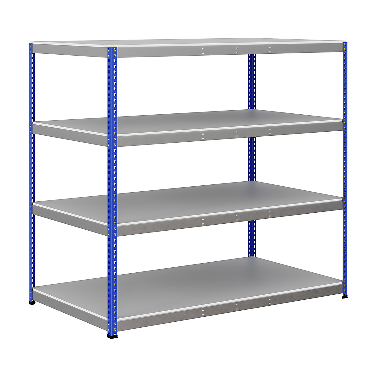 BiG400 1980mm High Racking, BiG400 1980mm High Racking, BiG400 Melamine Racking 1980h x 2135w x 1220d mm 4 Levels 400kg UDL Blue & Silver-346