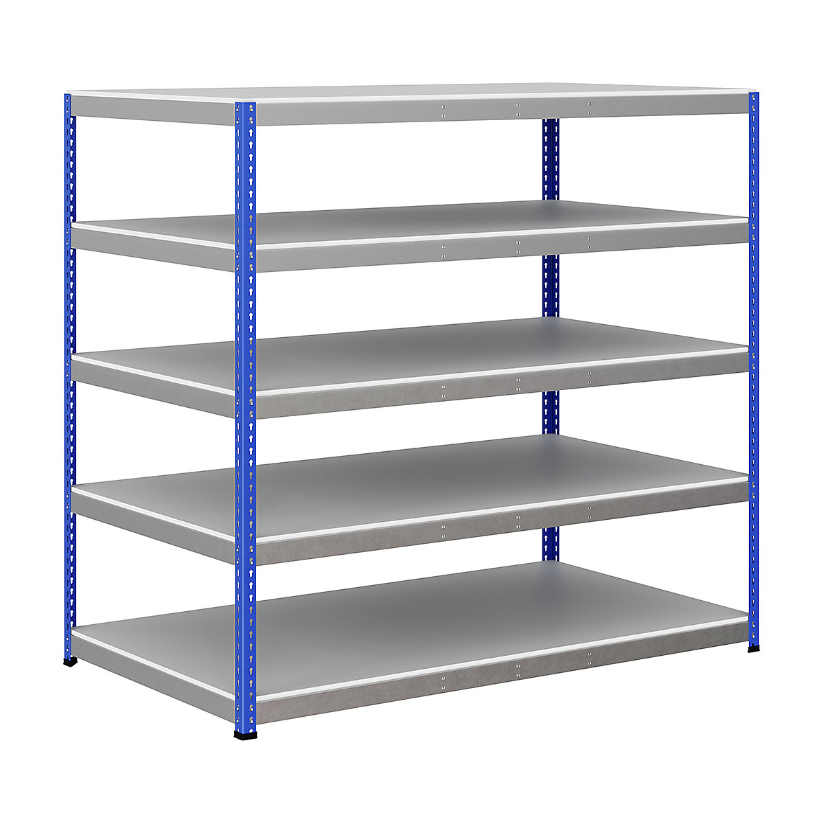 BiG400 1980mm High Racking, BiG400 1980mm High Racking, BiG400 Melamine Racking 1980h x 2135w x 1220d mm 5 Levels 375kg UDL Blue & Silver-2