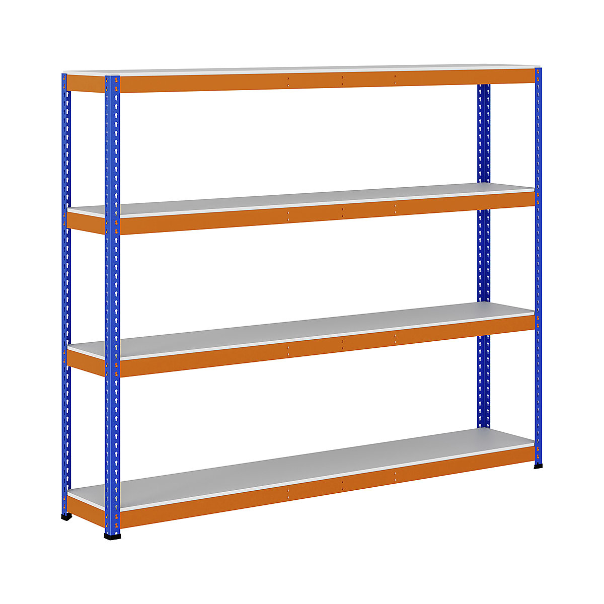 BiG400 1980mm High Racking, BiG400 1980mm High Racking, BiG400 Melamine Racking 1980h x 2440w x 455d mm 4 Levels 400kg UDL Blue & Orange-43