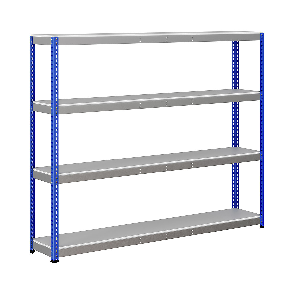 BiG400 1980mm High Racking, BiG400 1980mm High Racking, BiG400 Melamine Racking 1980h x 2440w x 455d mm 4 Levels 400kg UDL Blue & Silver-236