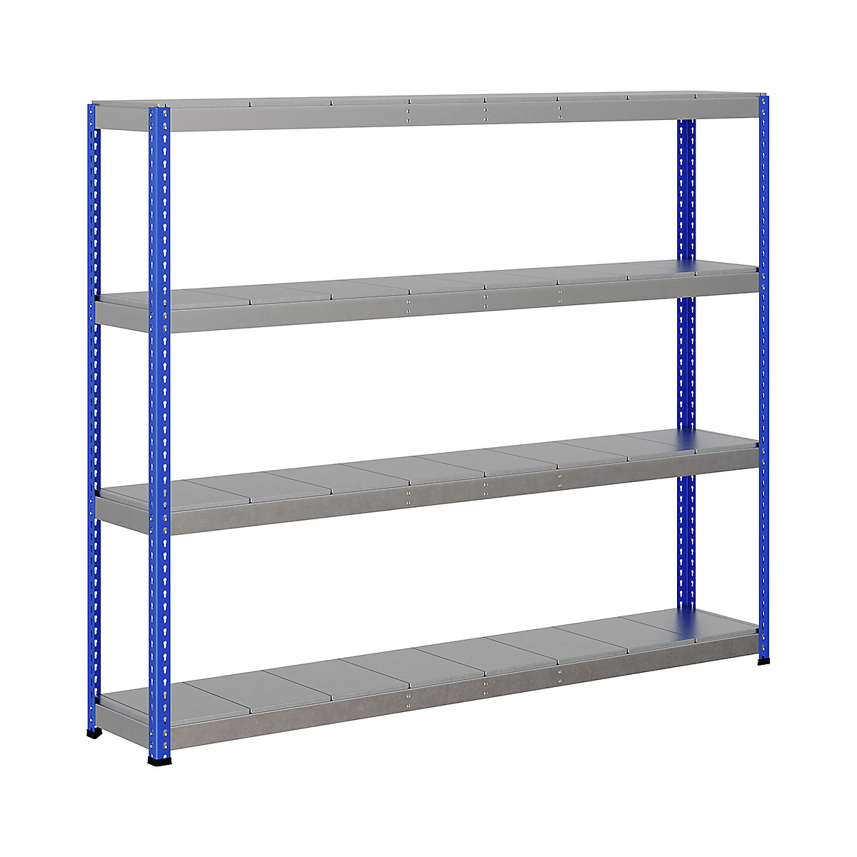 BiG400 1980mm High Racking, BiG400 1980mm High Racking, BiG400 Steel Racking 1980h X 2440w X 455d Mm 4 Levels 400kg UDL Blue & Silver-66