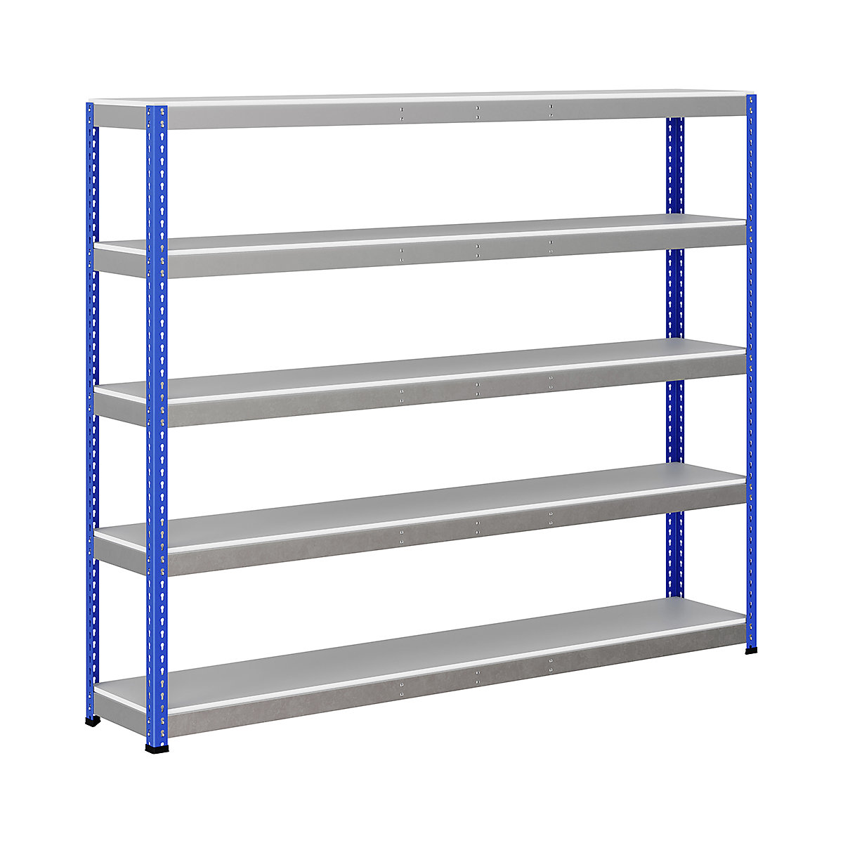 BiG400 1980mm High Racking, BiG400 1980mm High Racking, BiG400 Melamine Racking 1980h x 2440w x 455d mm 5 Levels 370kg UDL Blue & Silver-181