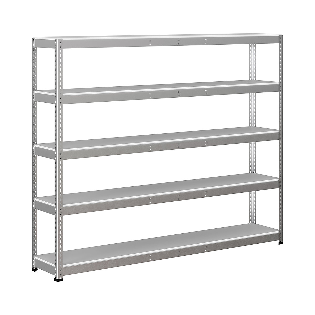 BiG400 1980mm High Racking, BiG400 1980mm High Racking, BiG400 Melamine Racking 1980h x 2440w x 455d mm 5 Levels 370kg UDL Silver-257