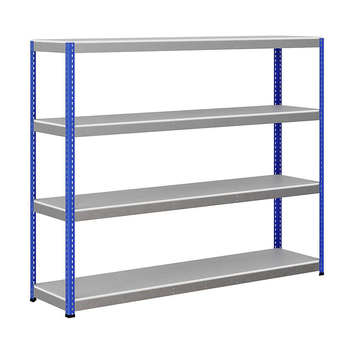 BiG400 1980mm High Racking, BiG400 1980mm High Racking, BiG400 Melamine Racking 1980h X 2440w X 610d Mm 4 Levels 400kg UDL Blue & Silver-333