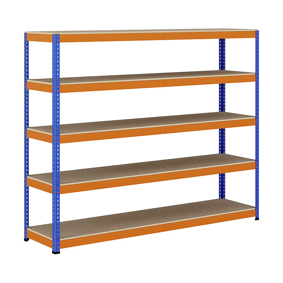 BiG400 1980mm High Racking, BiG400 1980mm High Racking, BiG400 Racking 1980h X 2440w X 610d Mm 5 Levels 370kg UDL Blue & Orange-315