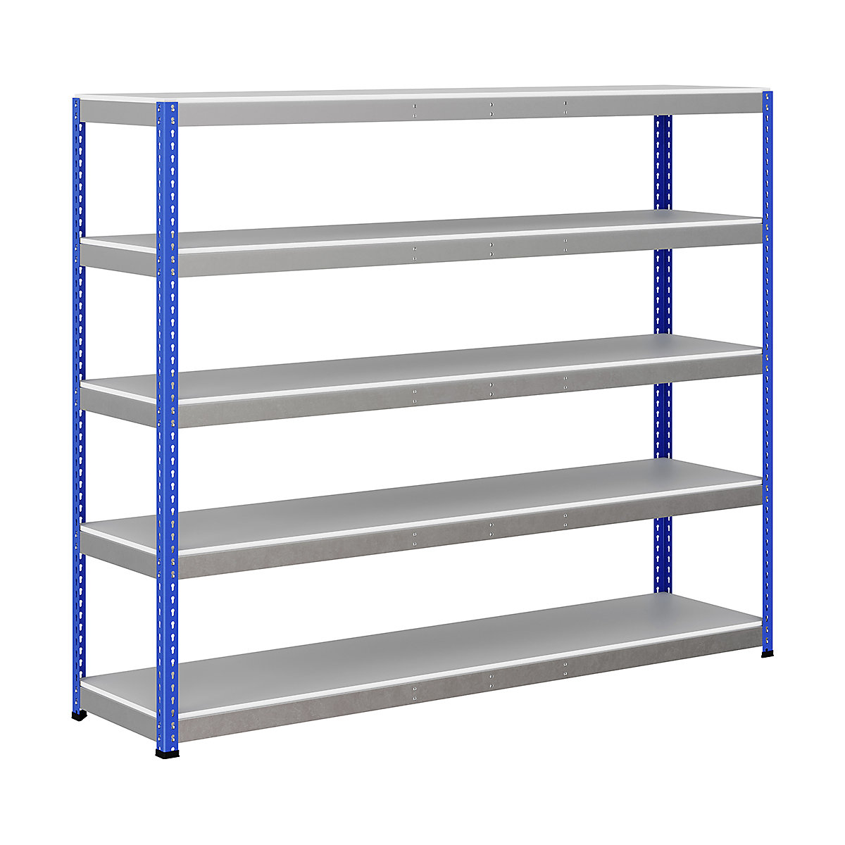 BiG400 1980mm High Racking, BiG400 1980mm High Racking, BiG400 Melamine Racking 1980h X 2440w X 610d Mm 5 Levels 370kg UDL Blue & Silver-85