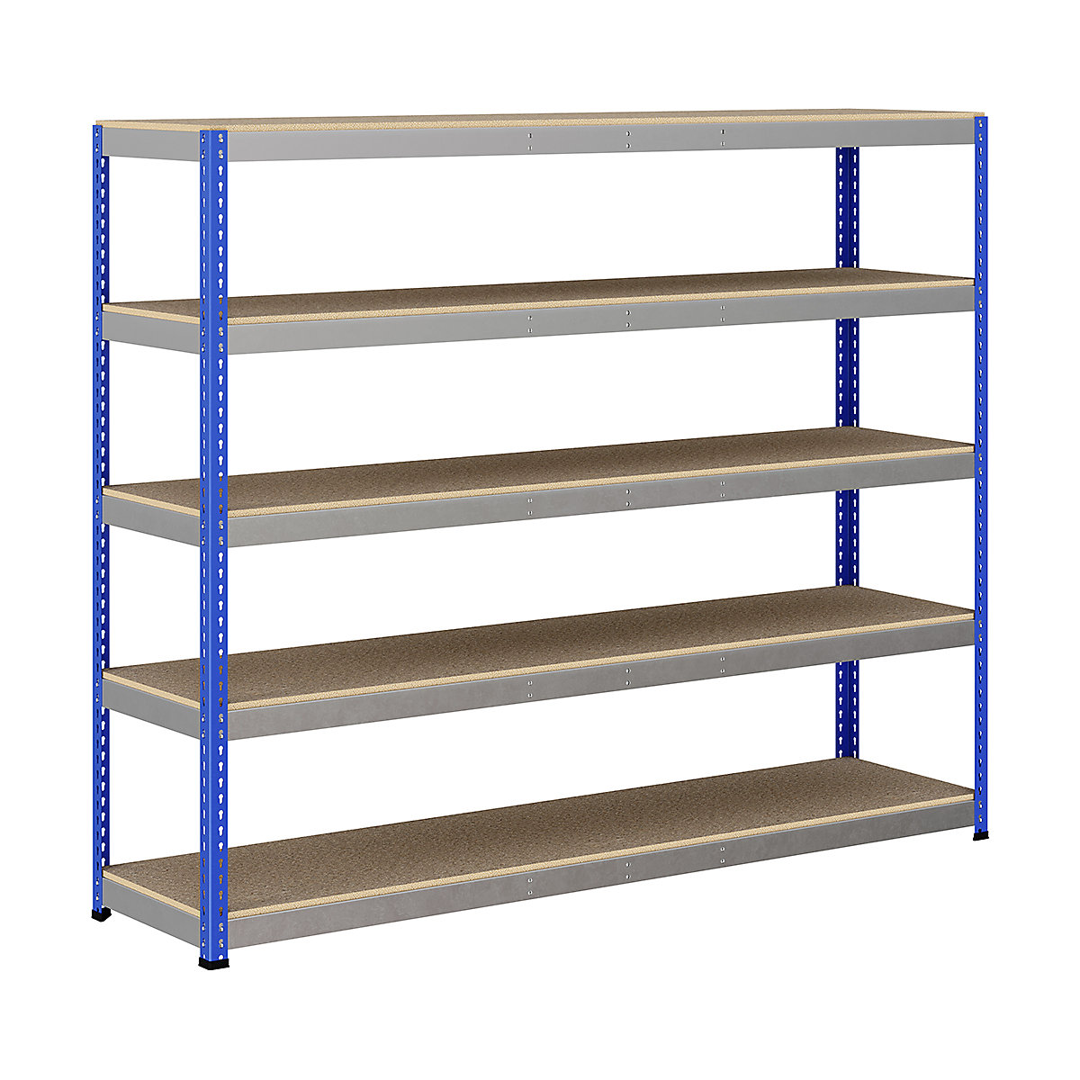 BiG400 1980mm High Racking, BiG400 1980mm High Racking, BiG400 Racking 1980h X 2440w X 610d Mm 5 Levels 370kg UDL Blue & Silver-123