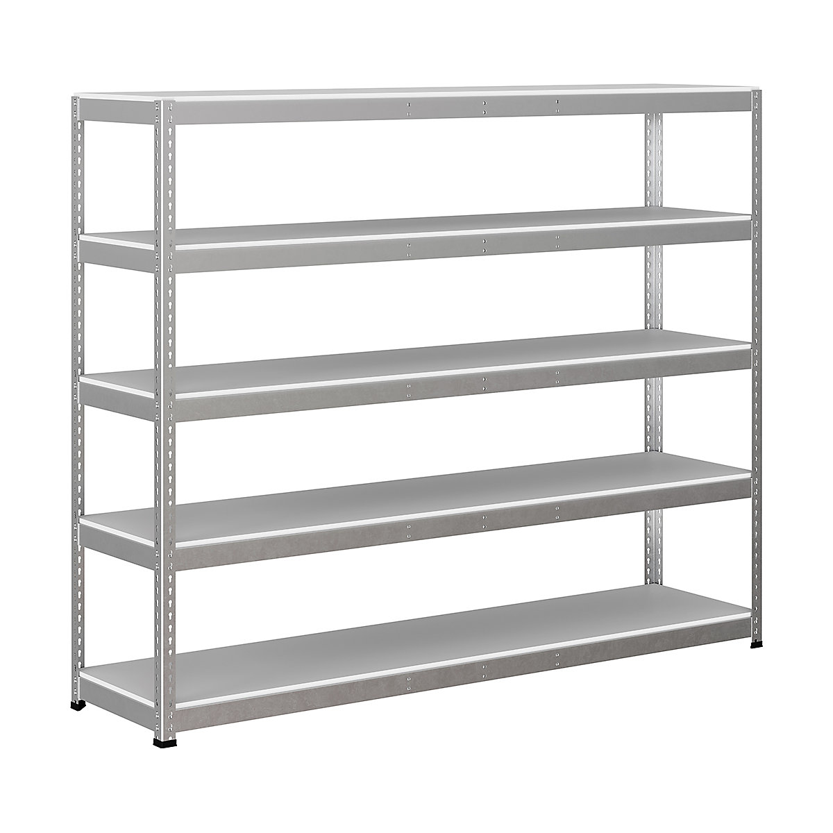 BiG400 1980mm High Racking, BiG400 1980mm High Racking, BiG400 Melamine Racking 1980h X 2440w X 610d Mm 5 Levels 370kg UDL Silver-185