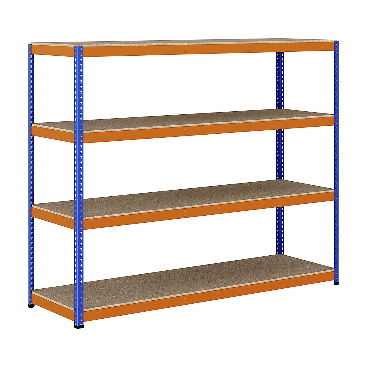 BiG400 1980mm High Racking, BiG400 1980mm High Racking, BiG400 Racking 1980h x 2440w x 760d mm 4 Levels 400kg UDL Blue & Orange-150