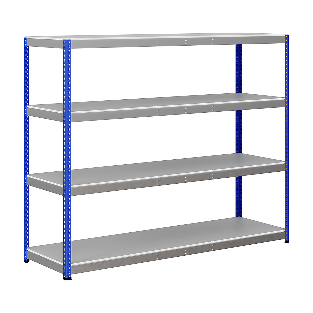 BiG400 1980mm High Racking, BiG400 1980mm High Racking, BiG400 Melamine Racking 1980h X 2440w X 760d Mm 4 Levels 400kg UDL Blue & Silver-133