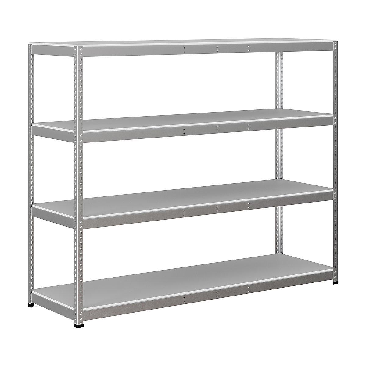 BiG400 1980mm High Racking, BiG400 1980mm High Racking, BiG400 Melamine Racking 1980h X 2440w X 760d Mm 4 Levels 400kg UDL Silver-228