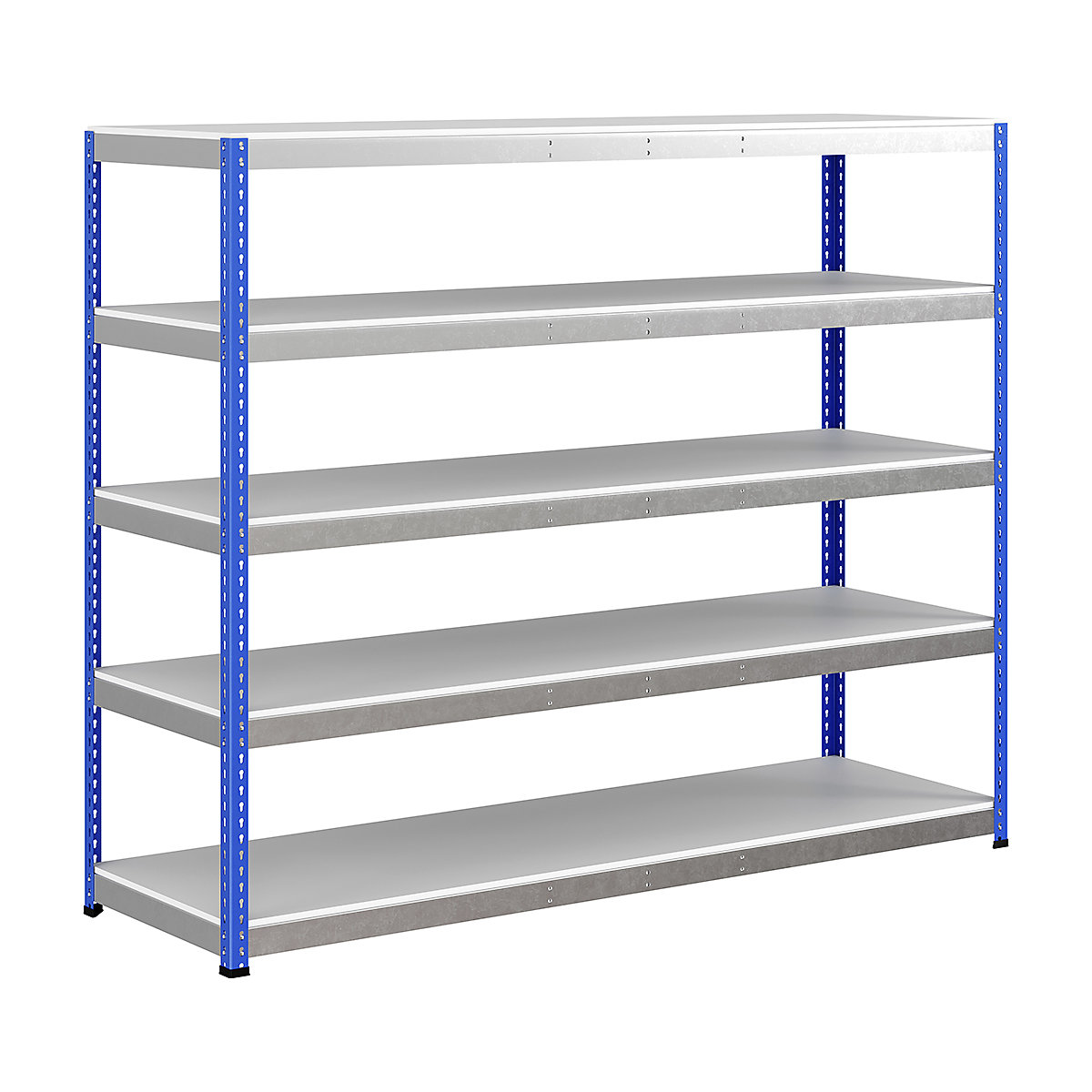 BiG400 1980mm High Racking, BiG400 1980mm High Racking, BiG400 Melamine Racking 1980h X 2440w X 760d Mm 5 Levels 375kg UDL Blue & Silver-9