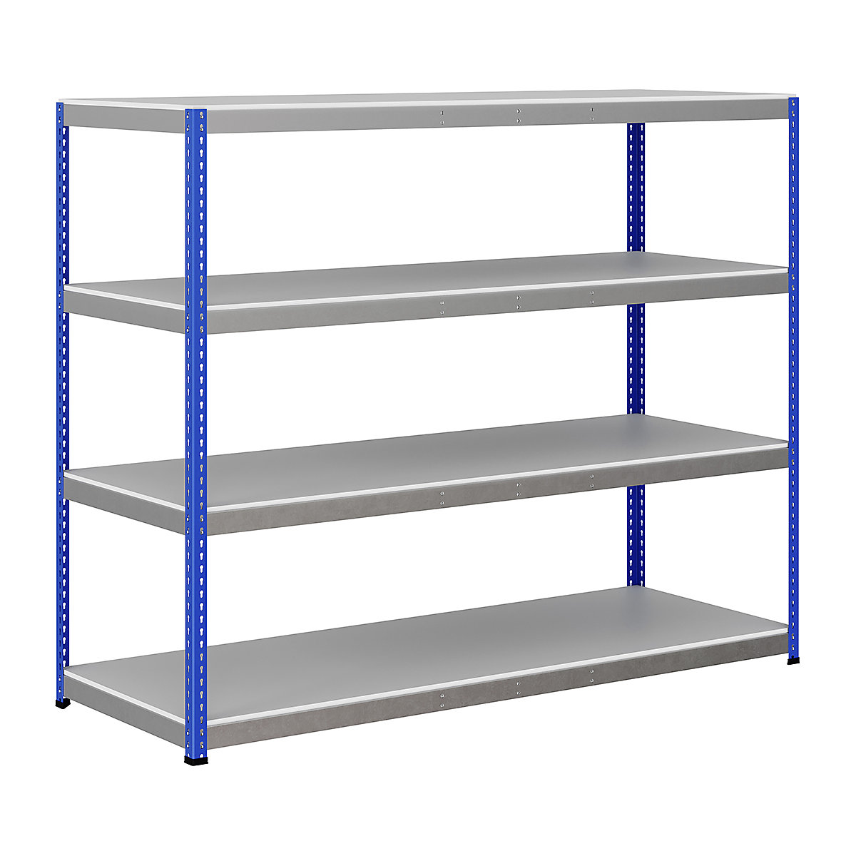 BiG400 1980mm High Racking, BiG400 1980mm High Racking, BiG400 Melamine Racking 1980h X 2440w X 915d Mm 4 Levels 400kg UDL Blue & Silver-313