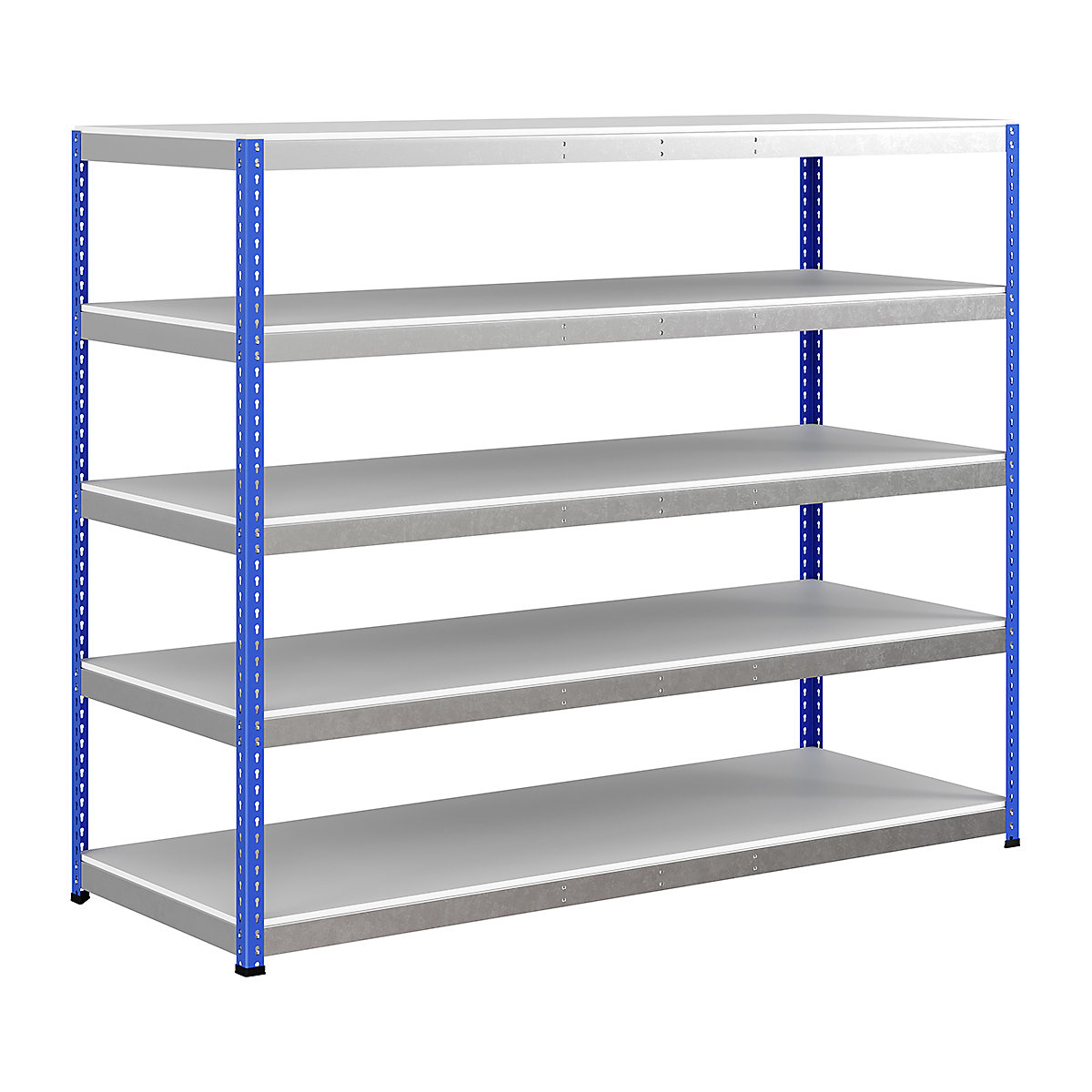 BiG400 1980mm High Racking, BiG400 1980mm High Racking, BiG400 Melamine Racking 1980h X 2440w X 915d Mm 5 Levels 375kg UDL Blue & Silver-217