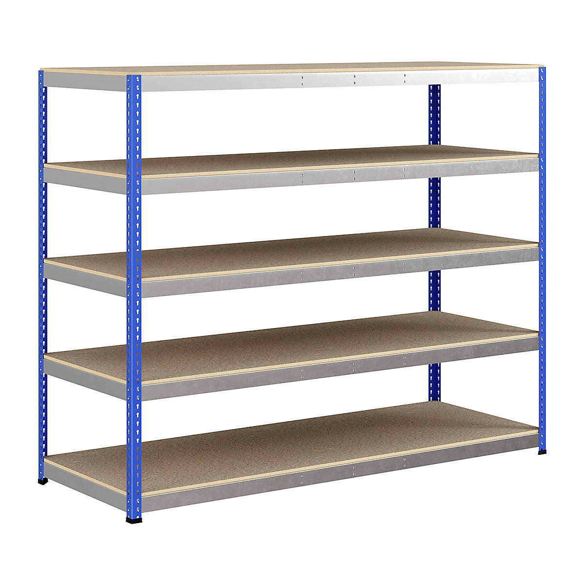 BiG400 1980mm High Racking, BiG400 1980mm High Racking, BiG400 Racking 1980h X 2440w X 915d Mm 5 Levels 375kg UDL Blue & Silver-165