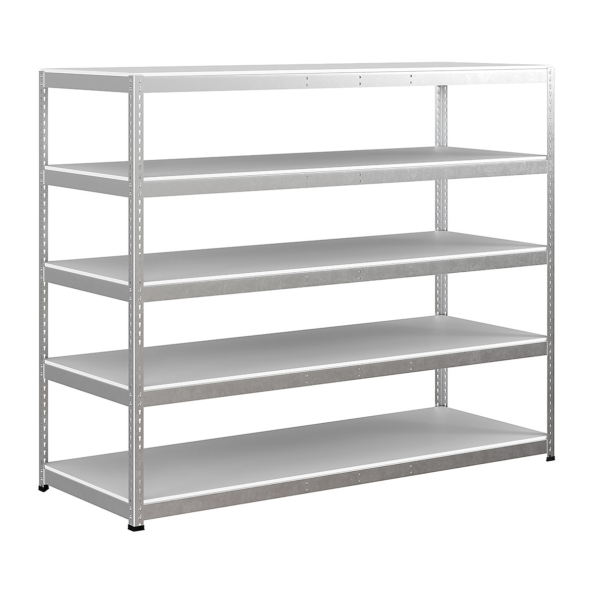 BiG400 1980mm High Racking, BiG400 1980mm High Racking, BiG400 Melamine Racking 1980h X 2440w X 915d Mm 5 Levels 375kg UDL Silver-11
