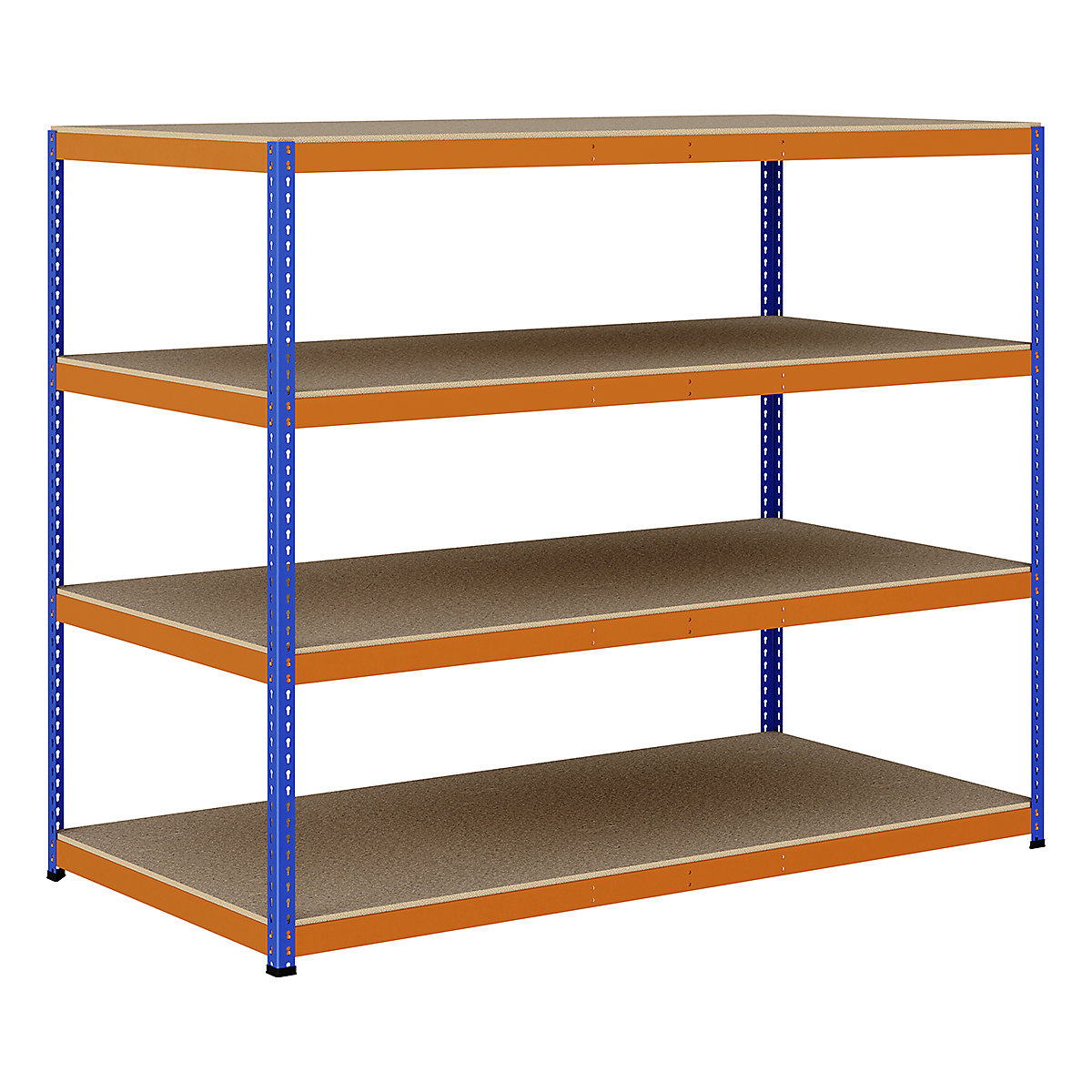BiG400 1980mm High Racking, BiG400 1980mm High Racking, BiG400 Racking 1980h x 2440w x 1220d mm 4 Levels 400kg UDL Blue & Orange-49