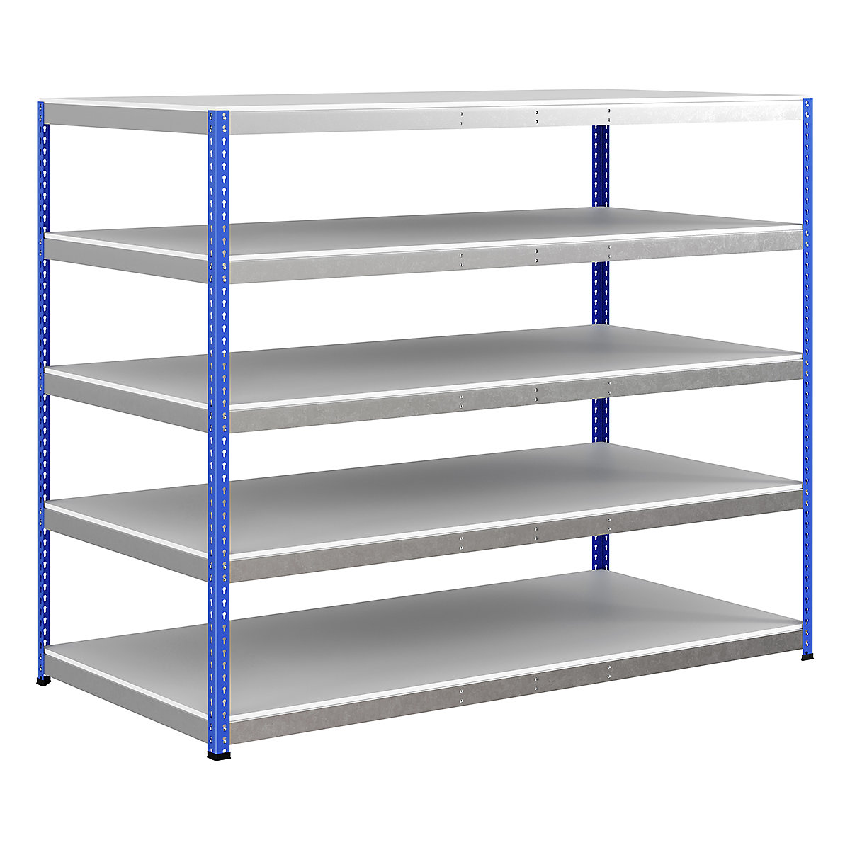 BiG400 1980mm High Racking, BiG400 1980mm High Racking, BiG400 Melamine Racking 1980h x 2440w x 1220d mm 5 Levels 375kg UDL Blue & Silver-310