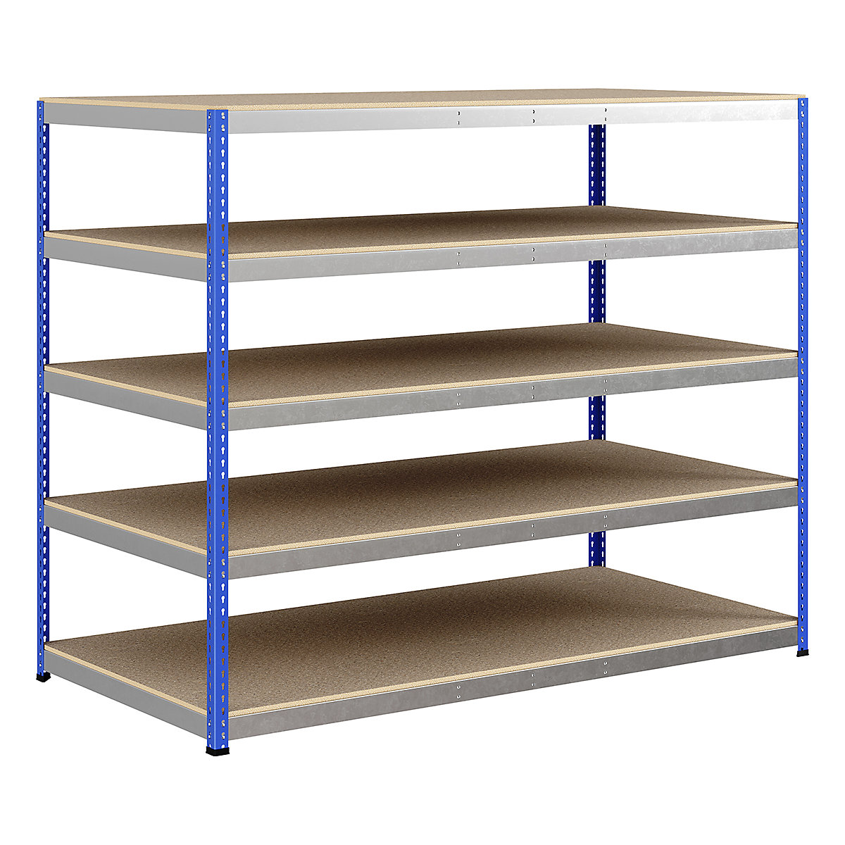 BiG400 1980mm High Racking, BiG400 1980mm High Racking, BiG400 Racking 1980h X 2440w X 1220d Mm 5 Levels 375kg UDL Blue & Silver-321