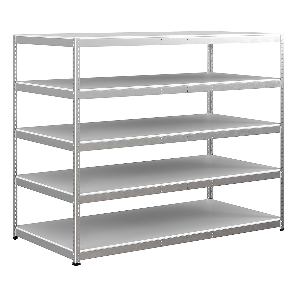 BiG400 1980mm High Racking, BiG400 1980mm High Racking, BiG400 Melamine Racking 1980h x 2440w x 1220d mm 5 Levels 375kg UDL Silver-104