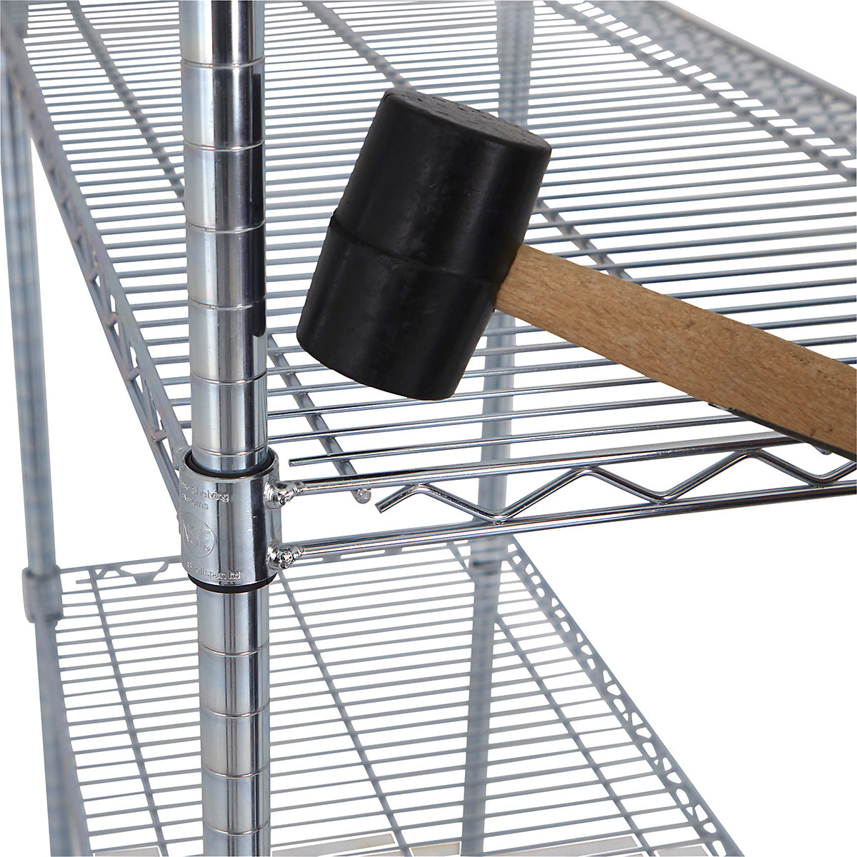 Eclipse Heavy-Duty Chrome Wire Shelving Unit 2130mm High (Product illustration 4)-3