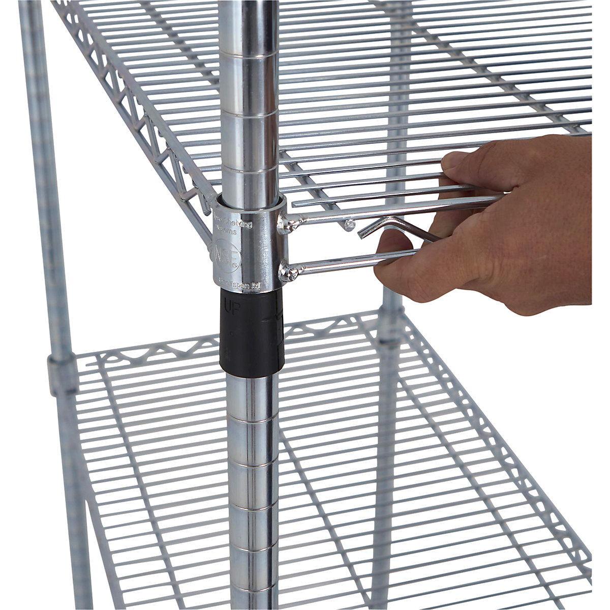 Eclipse Heavy-Duty Chrome Wire Shelving Unit 2130mm High (Product illustration 2)-1