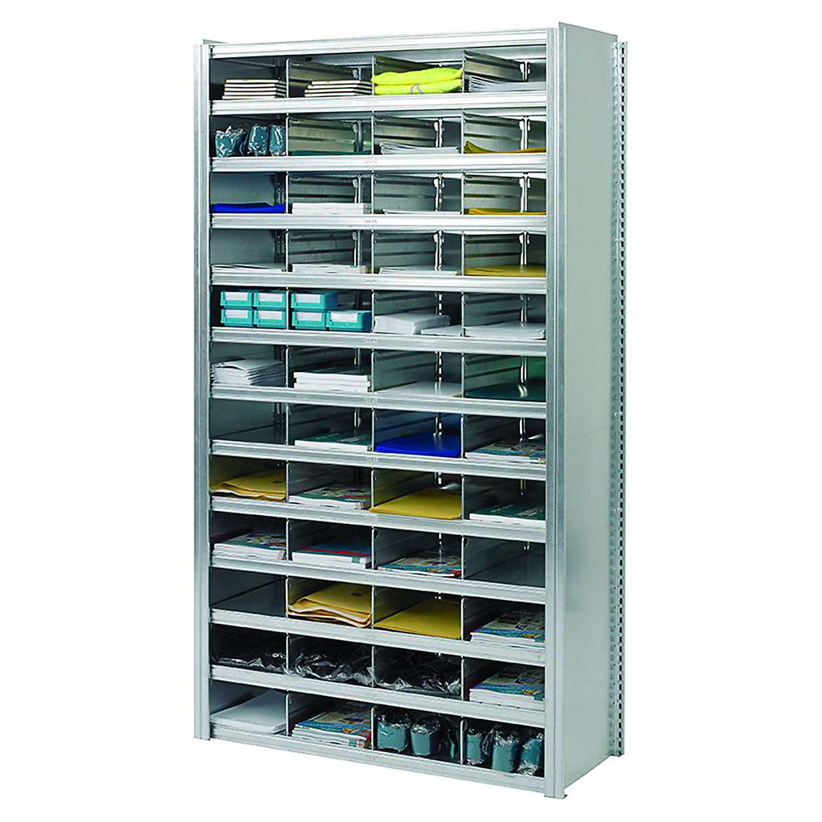 Compartment Shelving|BiGDUG, Compartment Shelving|BiGDUG, Compartment Shelving 300mm Deep 1850h x 1000w mm Starter Bay With 48 Compartments (110h x 245w x 300d mm Each)-4