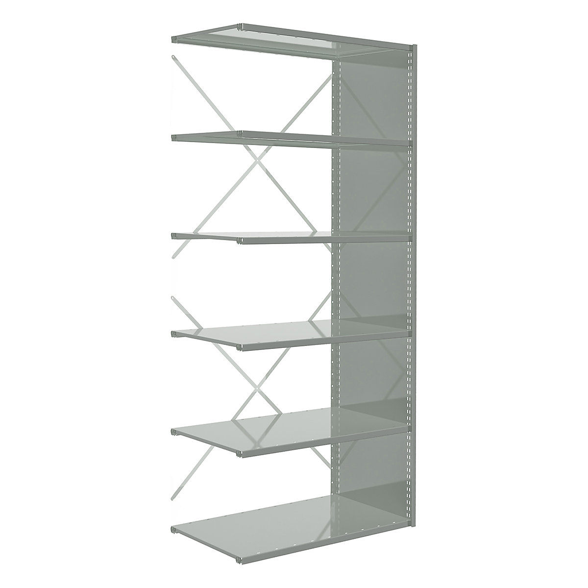 Stormor Solo Open Shelving, Stormor Solo Open Shelving, Stormor Solo Shelving Open Extension Bay | 1850h x 1000w x 300d mm | Light Grey | 6 Shelves | 70kg UDL*-0