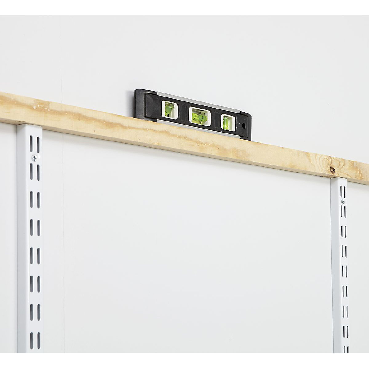 TwinSlot Light-Duty Custom-Build Wall Mounted Shelving System - Matt White (Product illustration 8)-7