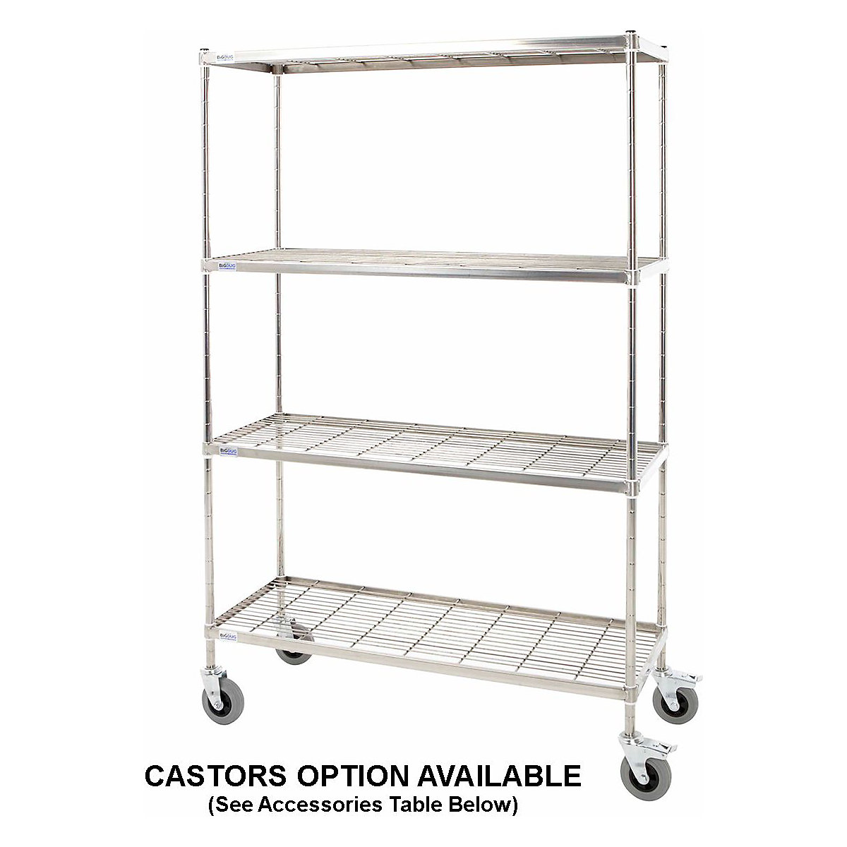 BiGDUG Stainless Steel Shelving with Wire Mesh Shelves (Product illustration 3)-2