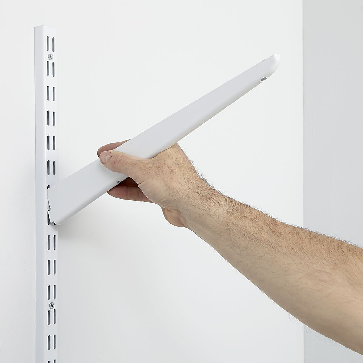 TwinSlot Light-Duty Custom-Build Wall Mounted Shelving System - Matt White (Product illustration 10)-9