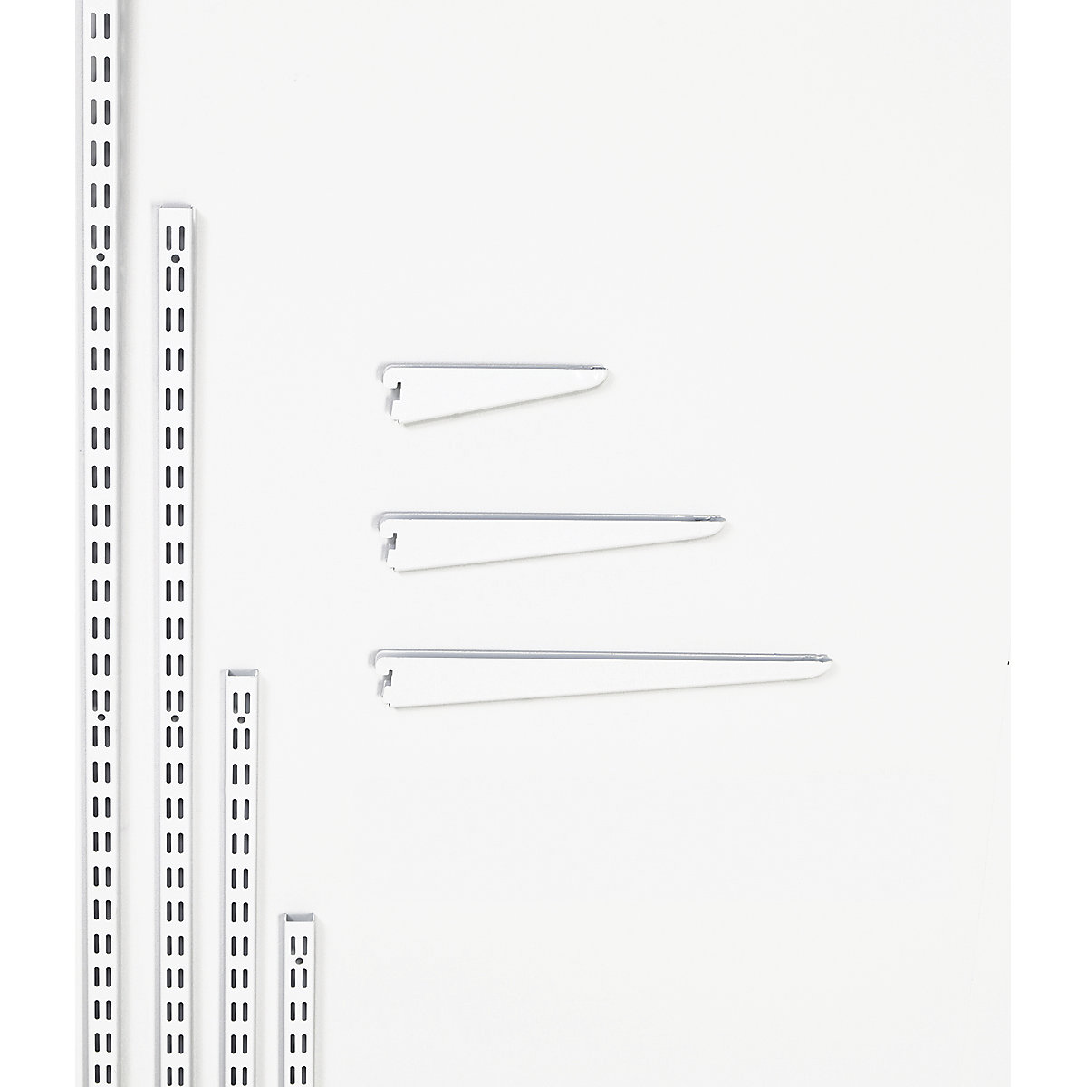 TwinSlot Light-Duty Custom-Build Wall Mounted Shelving System - Matt White (Product illustration 2)-1