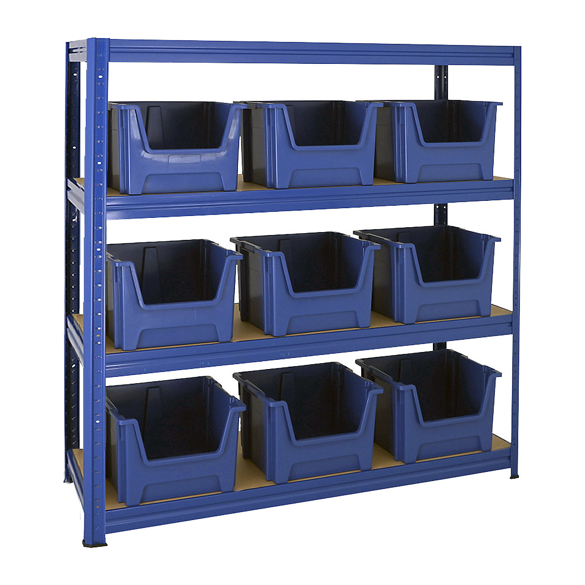 BiGDUG Garage Heavy-Duty Shelving Kit With Large Recycled Plastic Pick Bins