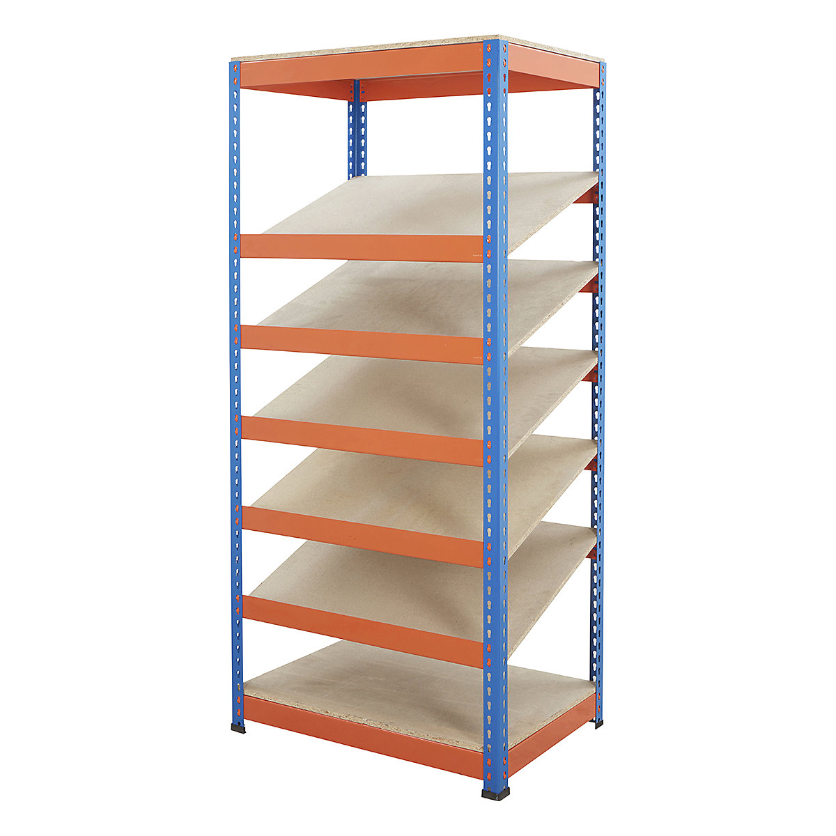 BiG400 Metal Kanban Shelving System, BiG400 Metal Kanban Shelving System, BiG400 Metal Kanban Shelving System | 1980h x 915w x 610d mm | 7 Shelves | Blue & Orange-4