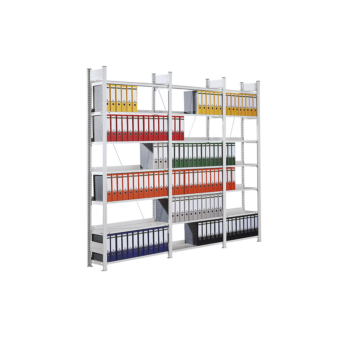 Boltless filing shelf unit, RAL 7035 – hofe (Product illustration 2)-1