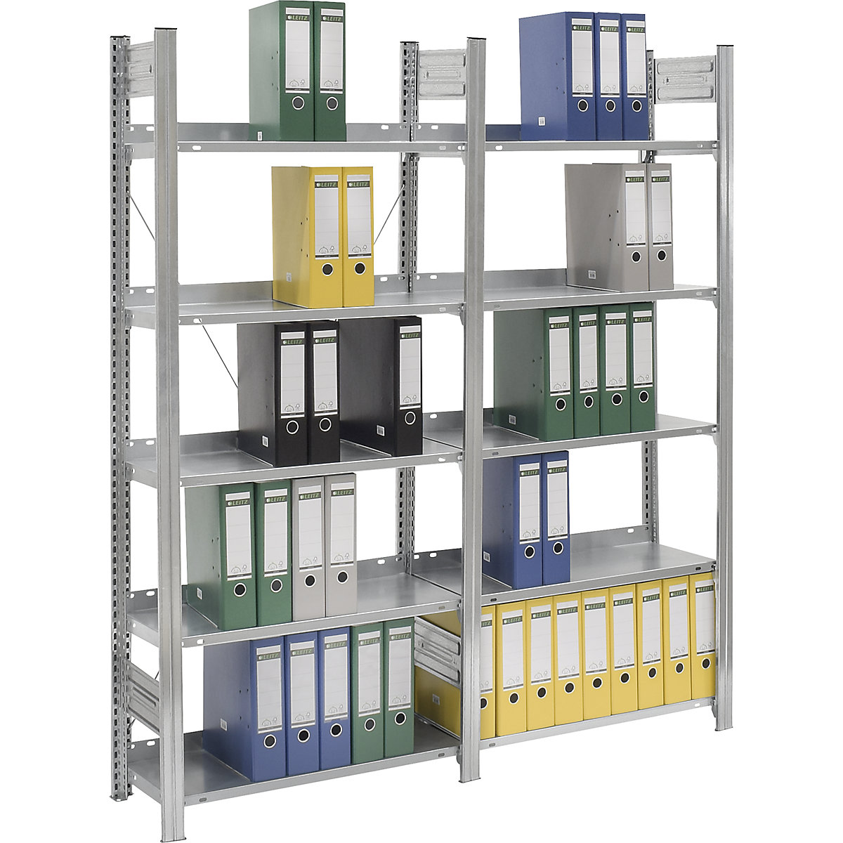 Boltless filing shelf unit, zinc plated – hofe (Product illustration 2)-1
