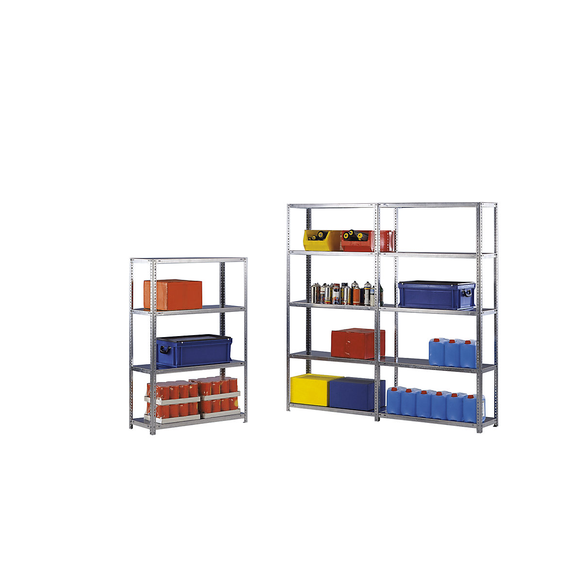 Bolt-together shelf unit, light duty, zinc plated – eurokraft pro (Product illustration 5)-4